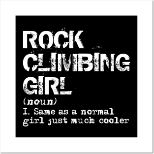 Rock Climbing Girl Definition Posters and Art